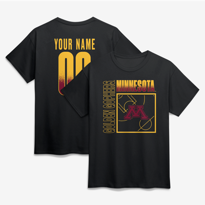 Minnesota Golden Gophers Big & Tall Home Court Pop Personalized Any Name & Number T-Shirt - Black