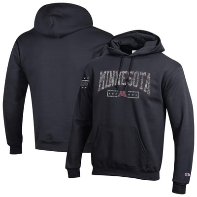Minnesota Golden Gophers Champion Operation Hat Trick Camo Script Powerblend Fleece Hoodie - Black
