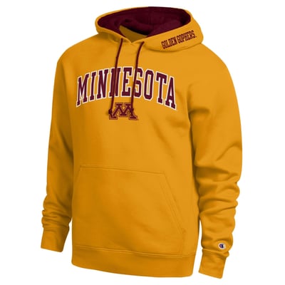  Minnesota Golden Gophers Champion Arch Tackle Twill Hoodie - Gold