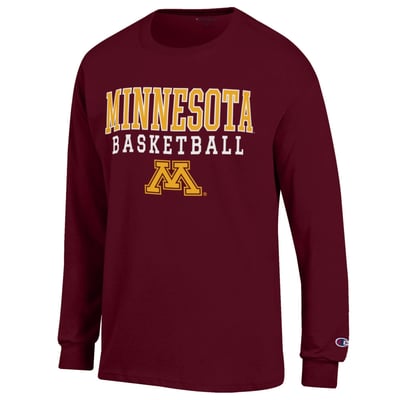 Minnesota Golden Gophers Champion Basketball Stack Long Sleeve T-Shirt - Maroon