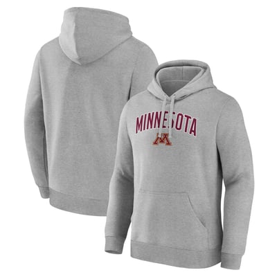  Minnesota Golden Gophers Logo Athletic Primary Logo Fleece Pullover Hoodie - Heather Gray