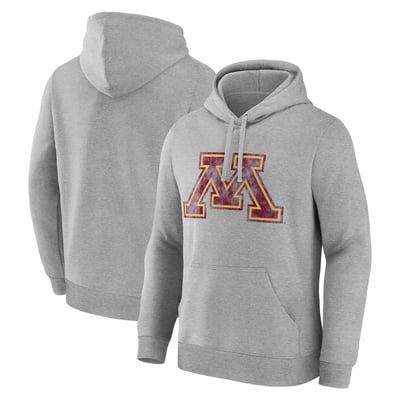  Minnesota Golden Gophers Logo Athletic Primary Logo Fleece Pullover Hoodie - Heather Gray