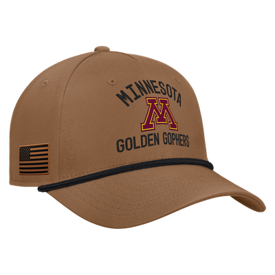 Minnesota Golden Gophers Nike 2026 Military Appreciation Rope Rise 5-Panel Adjustable Hat - Brown