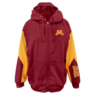 Minnesota Golden Gophers Profile Big & Tall Sleeve Block Full-Zip Hoodie - Maroon