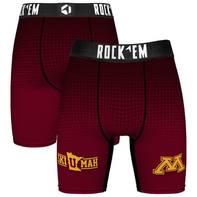  Minnesota Golden Gophers Rock Em Slogan Boxer Briefs - Maroon