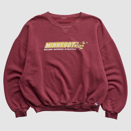 Minnesota Golden Gophers 90s Pullover Sweatshirt - Maroon - XL by Fanatics Real Vintage