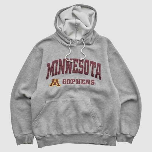 Minnesota Golden Gophers CADRE 2000s Hooded Pullover Sweatshirt - Heather Gray - S by Fanatics Real Vintage
