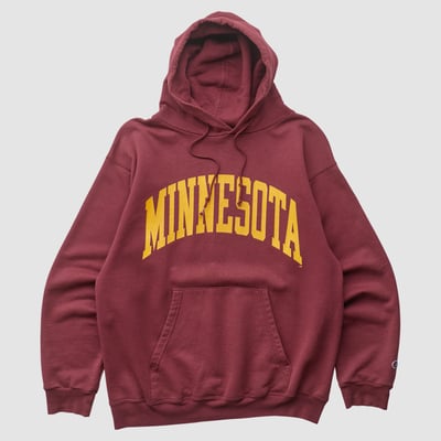 Minnesota Golden Gophers Champion 2000s Hooded Pullover Sweatshirt - Maroon - S by Fanatics Real Vintage