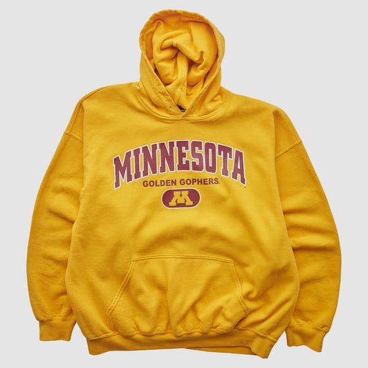 Minnesota Golden Gophers Gildan 2010s Hooded Pullover Sweatshirt - Yellow - XL by Fanatics Real Vintage