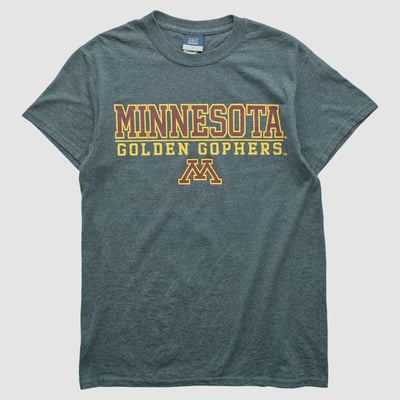 Minnesota Golden Gophers MV Sport 2010s T-shirt - Dark Heather Gray - S by Fanatics Real Vintage