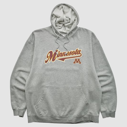 Minnesota Golden Gophers ProEdge 2010s Hooded Pullover Sweatshirt - Heather Gray - L by Fanatics Real Vintage