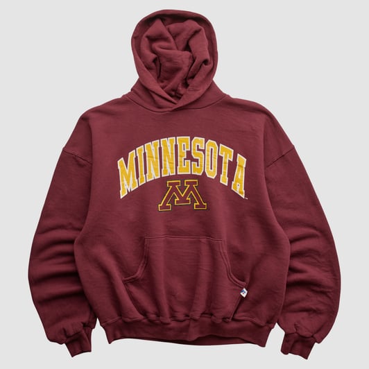 Minnesota Golden Gophers Russell 2000s Hooded Pullover Sweatshirt - Maroon - L by Fanatics Real Vintage