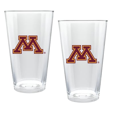 Minnesota Golden Gophers Two-Piece 16oz. Double Play Pint Glass Set