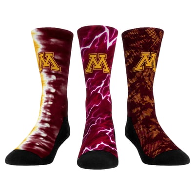 Minnesota Golden Gophers Rock Em Unisex Team Tones Three-Pack Crew Socks