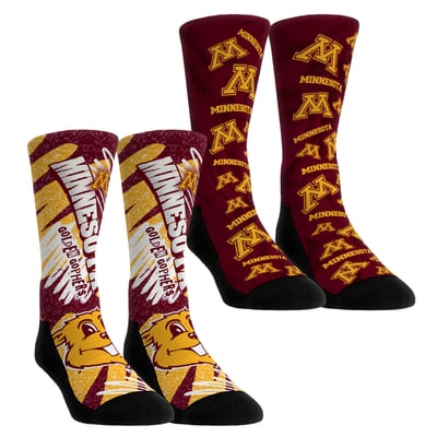 Minnesota Golden Gophers Rock Em Unisex Two-Piece Team Blast Crew Socks Set