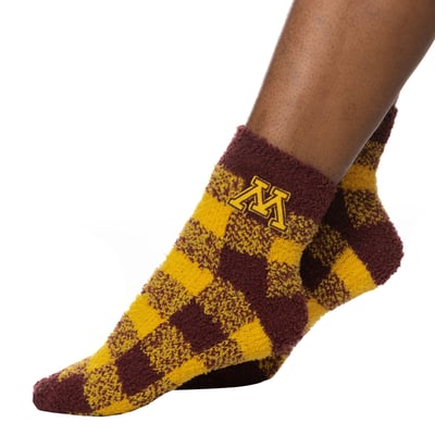 Minnesota Golden Gophers ZooZatz Unisex Buffalo Check Quarter-Length Socks