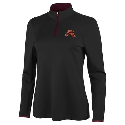 Minnesota Golden Gophers Antigua Women's Brink Quarter-Zip Pullover - Black/Maroon