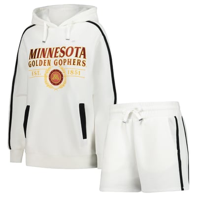  Minnesota Golden Gophers Gameday Couture Women's Down, Set, Go Hoodie and Shorts Lounge Set - Cream