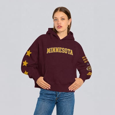  Minnesota Golden Gophers Hype and Vice Women's Cropped Spirit Hoodie - Maroon