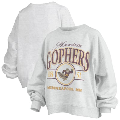 Minnesota Golden Gophers Pressbox Women's Oversized Vinson Melange Janise Sweatshirt - Heather Gray