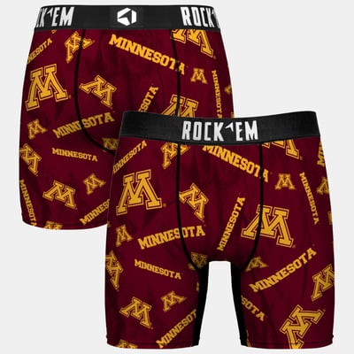  Minnesota Golden Gophers Rock Em Youth All Over Logo Boxer Briefs - Maroon