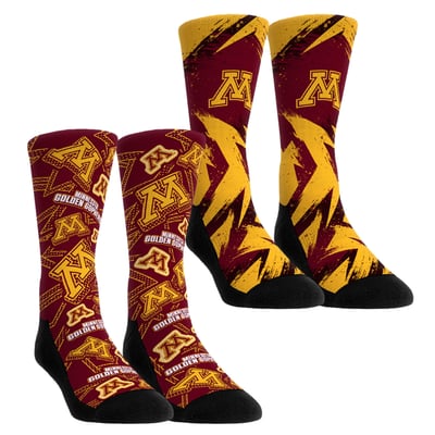  Minnesota Golden Gophers Rock Em Youth Game Day Two-Pack Crew Socks Set - Yellow