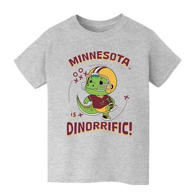 Minnesota Golden Gophers Vive La Fete Youth Dinorrific T-Shirt - Gray
