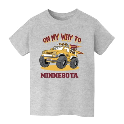 Minnesota Golden Gophers Vive La Fete Youth On My Way T-Shirt - Gray
