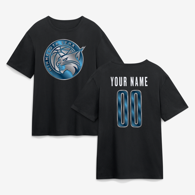 Minnesota Lynx Big & Tall Forged Mascot Personalized Name & Number T-Shirt - Black