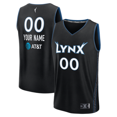 Minnesota Lynx Fanatics Youth Fast Break Custom Jersey - Rebel Edition - Black