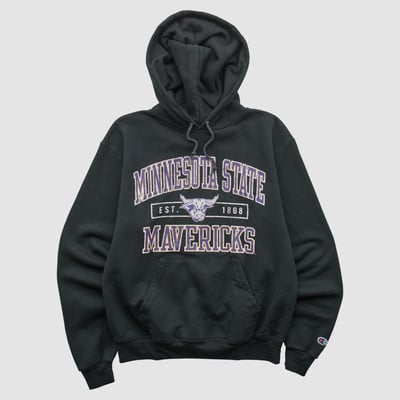 Minnesota State Mavericks Champion 2010s Hooded Pullover Sweatshirt - Black - S by Fanatics Real Vintage