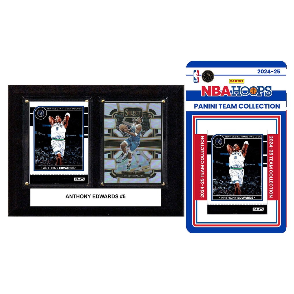  Minnesota Timberwolves 6" x 8" Player Plaque & 2024 Team Trading Card Set