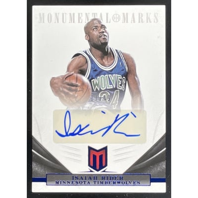 2012-13 Panini Momentum Monumental Marks Blue #104 Isaiah Rider Auto /49