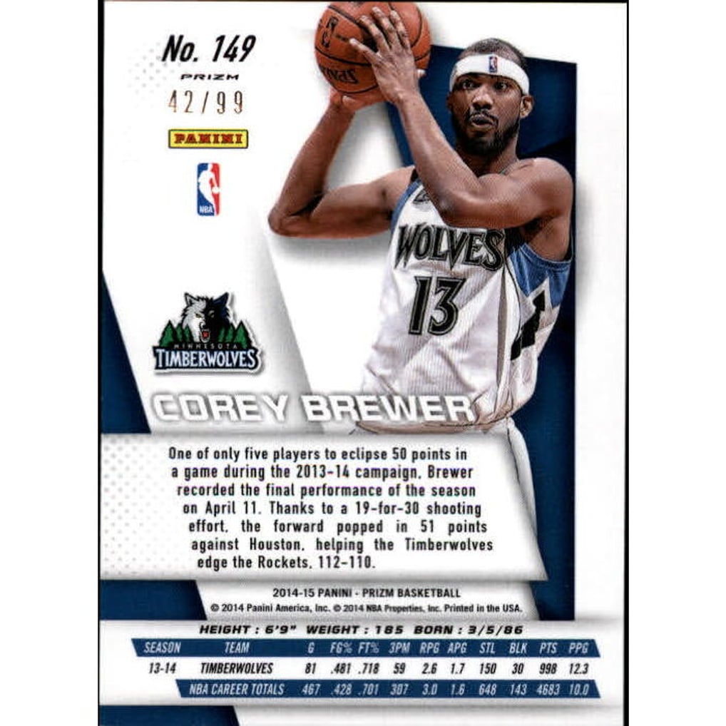 2014-15 Panini Prizm Prizms Blue #149 Corey Brewer