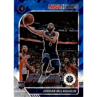 2019-20 Hoops Premium Stock Prizms Blue Cracked Ice #255 Jordan McLaughlin