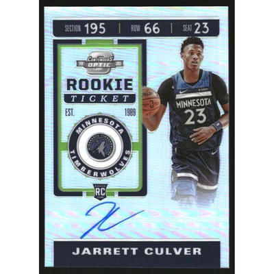 2019-20 Panini Contenders Optic #116 Jarrett Culver AU RC