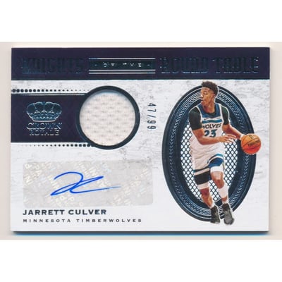 2020-21 Crown Royale Knights of the Round Table Jersey Autographs #22 Jarrett Culver/99