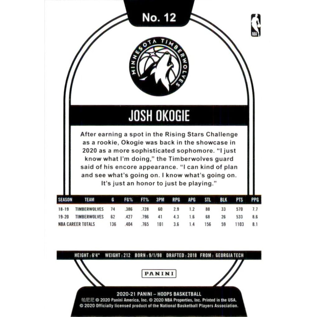 2020-21 Hoops Blue Explosion #12 Josh Okogie