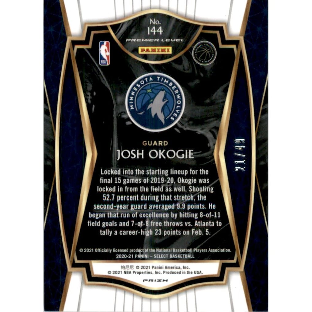 2020-21 Select Prizms Red Disco #144 Josh Okogie