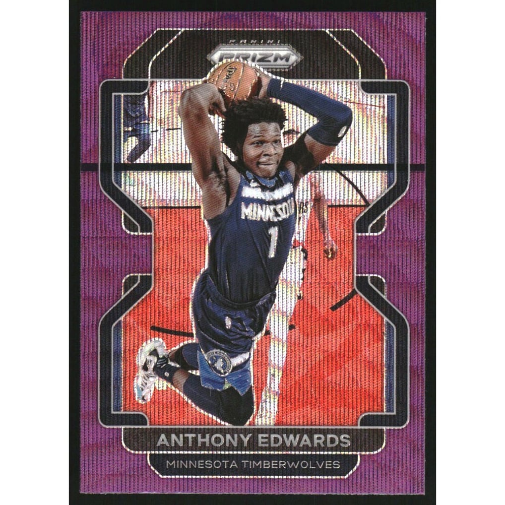 2021-22 Panini Prizm Prizms Purple Wave #37 Anthony Edwards