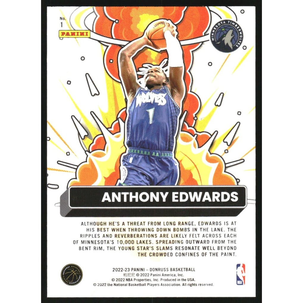 2022-23 Donruss Bomb Squad #1 Anthony Edwards