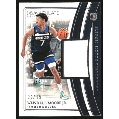 2022-23 Immaculate Collection Remarkable Rookie Jerseys #5 Wendell Moore Jr.