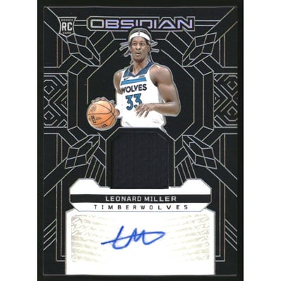 2023-24 Panini Obsidian Rookie Jersey Ink #7 Leonard Miller/99