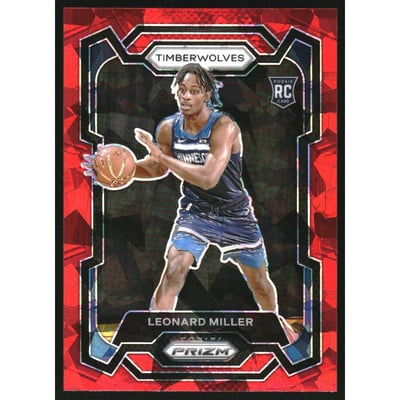 2023-24 Panini Prizm Prizms Red Ice #155 Leonard Miller