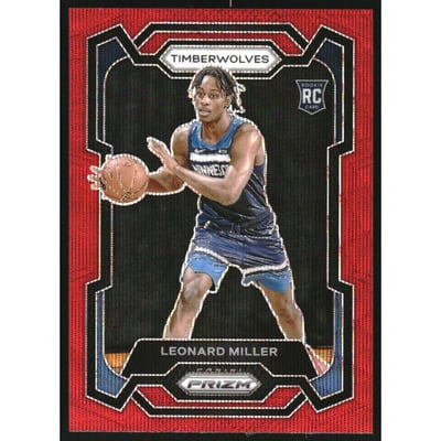 2023-24 Panini Prizm Prizms Ruby Wave #155 Leonard Miller