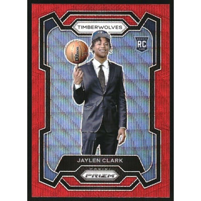 2023-24 Panini Prizm Prizms Ruby Wave #166 Jaylen Clark