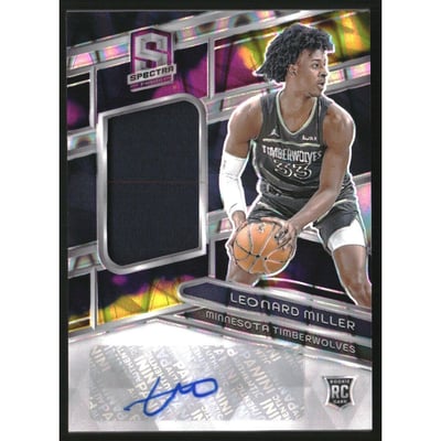 2023-24 Panini Spectra Rookie Jersey Autographs Supernova #230 Leonard Miller JSY AU