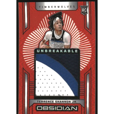 2024-25 Panini Obsidian Unbreakable Memorabilia Electric Etch Orange Flood #20 Terrence Shannon Jr.