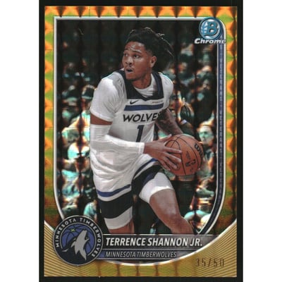 2025-26 Bowman Chrome Gold Geometric Refractors #BCV105 Terrence Shannon Jr.
