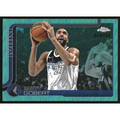 2025-26 Topps Chrome Aqua Refractors #165 Rudy Gobert